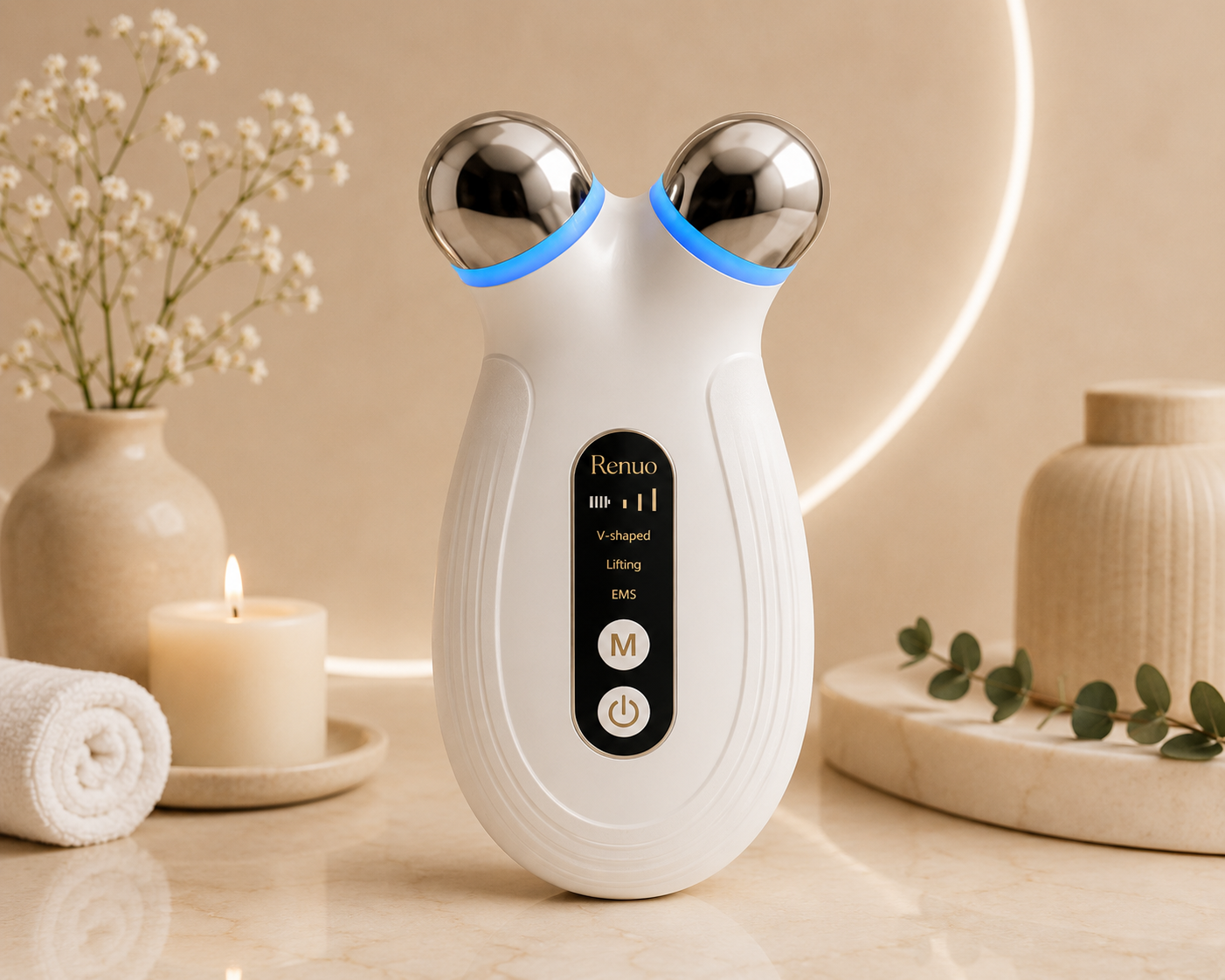 Renuo Sculpt Microcurrent Face & Neck Device — at-home lifting and contouring tool