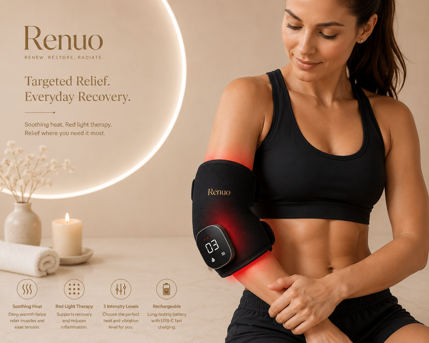 Renuo Recover Therapy Wrap — red and infrared light therapy wrap for muscle recovery